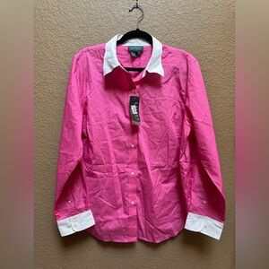 Lauren Ralph Lauren Fuchsia Shirt with White Accents